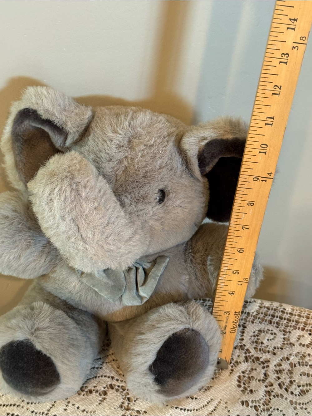 Plush Gray Elephant Decorative Stuffed Toy